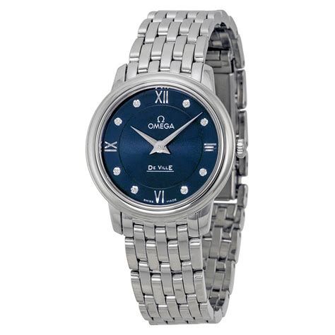 omega blue face ladies watch|omega blue dial watch.